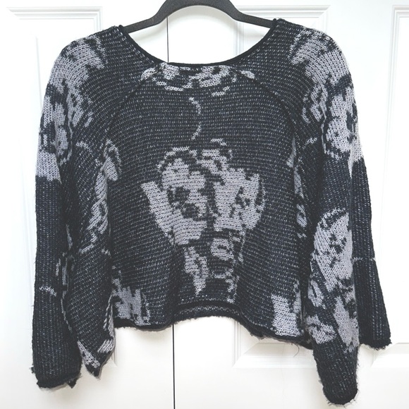 Free People Knit Rose Motif Mohair Sweater - Picture 2 of 7